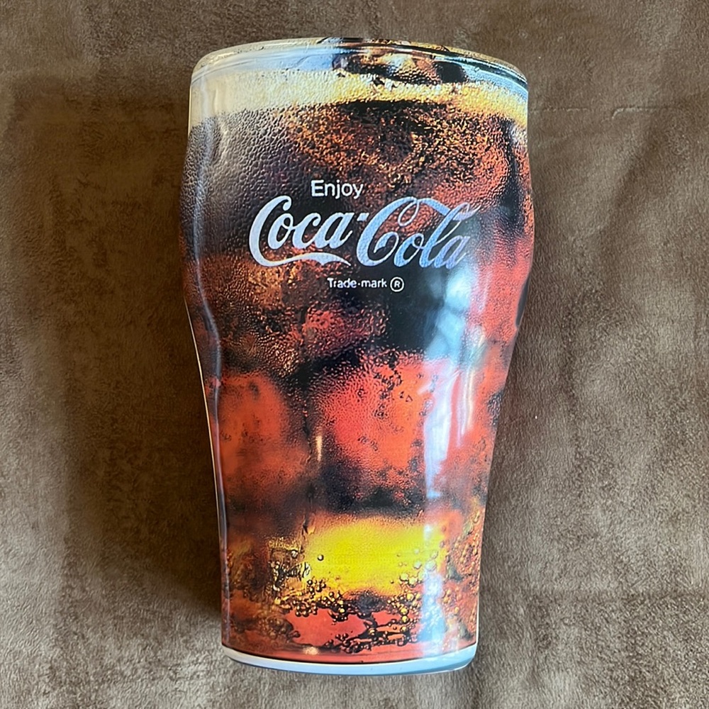 1998 Coca-Cola Glass Shaped Metal Tin **VINTAGE**